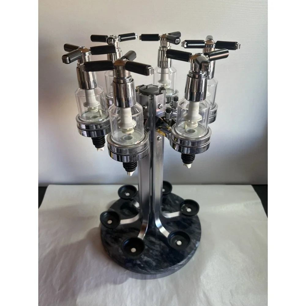 6-Bottle Rotating Liquor Dispenser Bar Butler – Chrome with Weighted Base